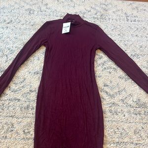 Mock turtleneck bodycon dress